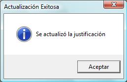 Descripción: Registro de Justificaciones