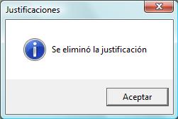 Descripción: Registro de Justificaciones