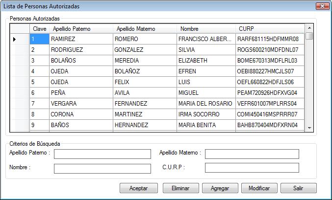 Descripcin: Expediente Registro Personas Autorizadas